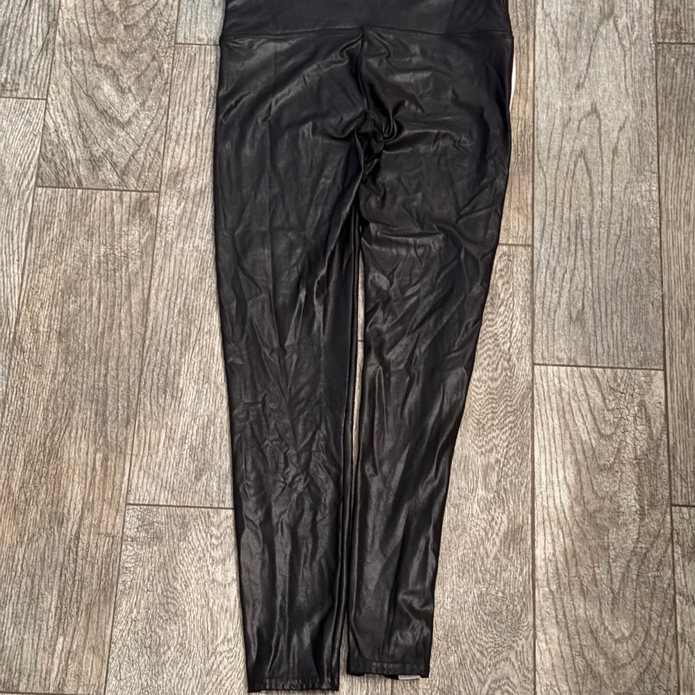 SPANX Black Leggings with White Stripe - Picture 2 of 4